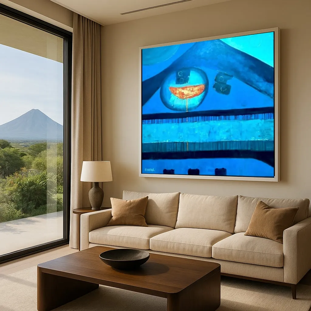 Azul en Combustión shown in an interior space